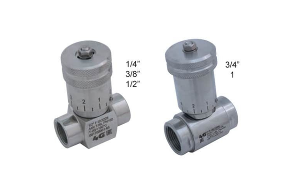 PIN VALVE ISO 228 F WITH GRADUATE HANDWHEEL