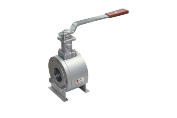 Wafer ball valve for medium temperatures